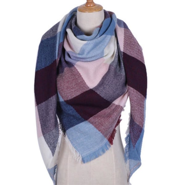 Scarf Rutig halsduk dam Oversized vinterscarf dam S#B