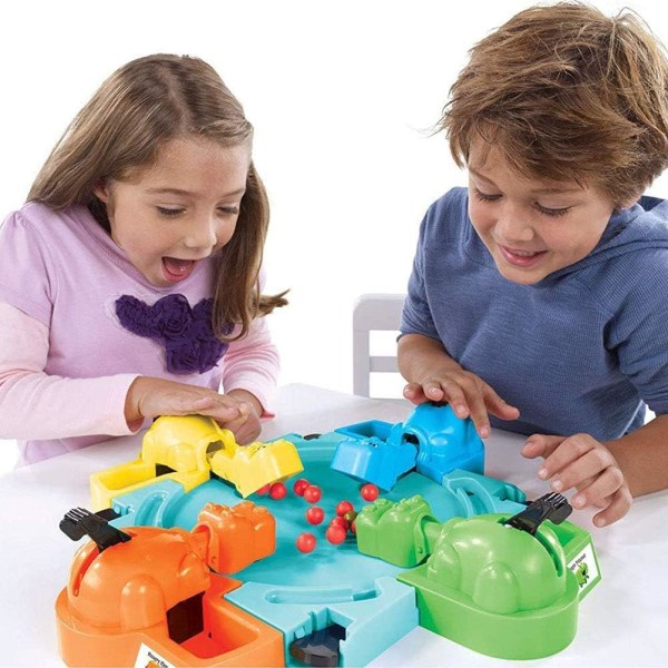 1 set Flodhäst som sväljer kulor leksak, flodhästspel, 26,5 × 26,5 × 11 cm， Matande hungriga flodhästar sväljer bollspel Pedagogiska leksaker för barn