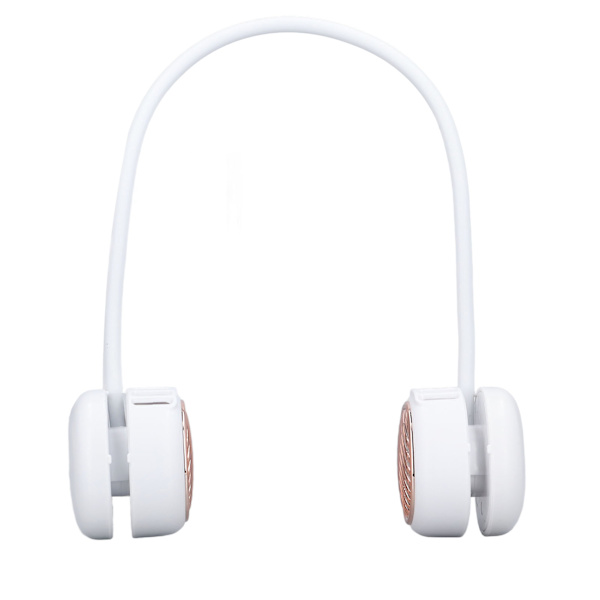Halsfläkt 5 Hastigheter 720 Grader Justerbar USB Laddning Infällbar Slang Handsfree Bärbar Fläkt för Löpning Cykling Vit