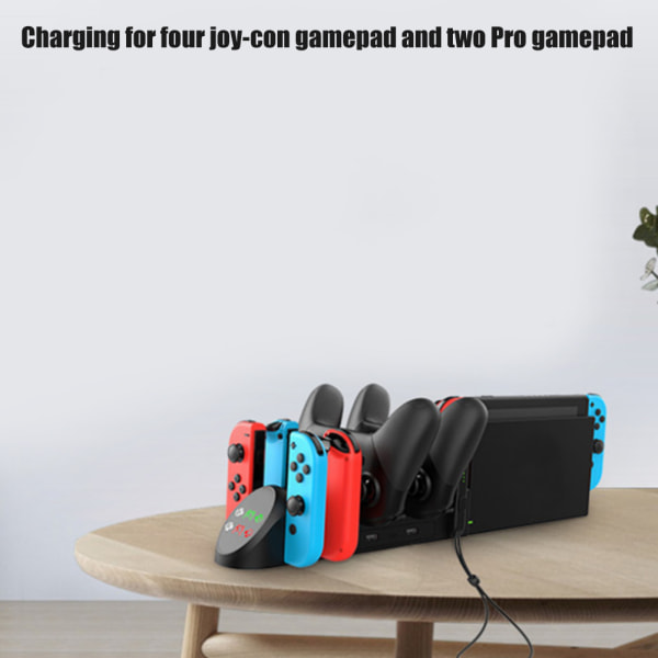 ABS Venstre Høyre Gamepad Ladespillkontroller Bordlader for Switch Joy Con- W