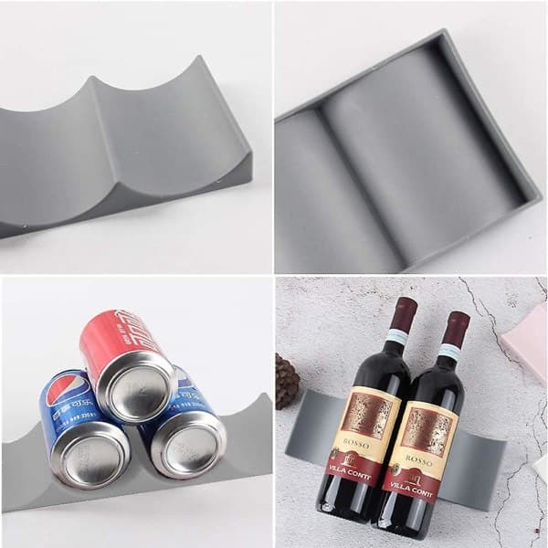 European Style Wine Rack, 2-Piece Organizer, Storage for Kitchen, Refrigerator, Restaurant, Bar, Wine, Beverage (Grey)