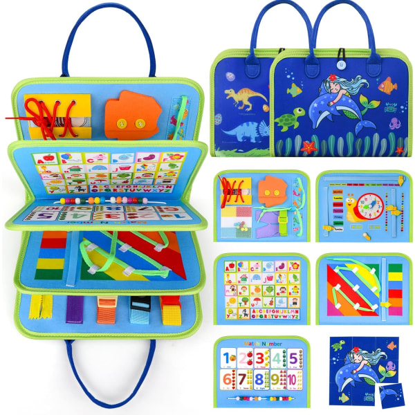 2023 Busy Montessori Board för barn, 5 Layers Montessori Board, Activity Board, Lär dig livsfärdigheter Pedagogisk leksakspresent för barn Baby 1-4 år gammal