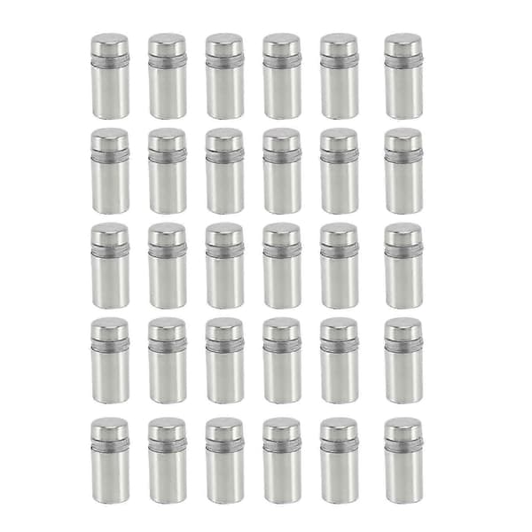 30 Stykker 12 X 22Mm Afstandsstykke i Rustfrit Stål Glasbeslag Skiltmontering