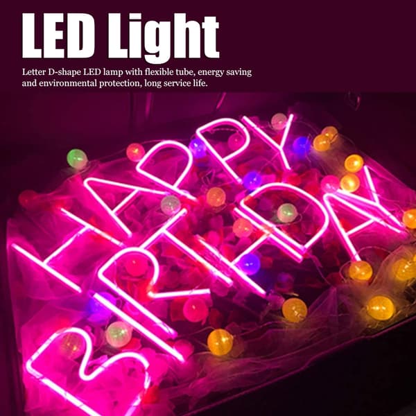 Rosa D-formet LED-bokstavlampe Bryllupsfest Dekorasjon Gave