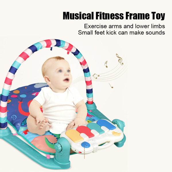 Tidlig Pedagogisk Baby Pedal Leker Treningsstativ Lekematte Fot Pianomusikk ToyGreen