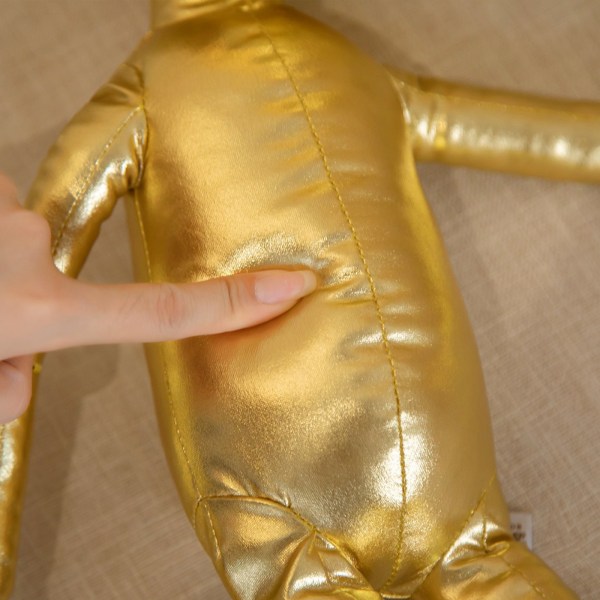 Charmig 65CM Poppy Bear Plyschleksak - Söt Alien Docka i Ljus Silver PU-Läder (0.34KG)