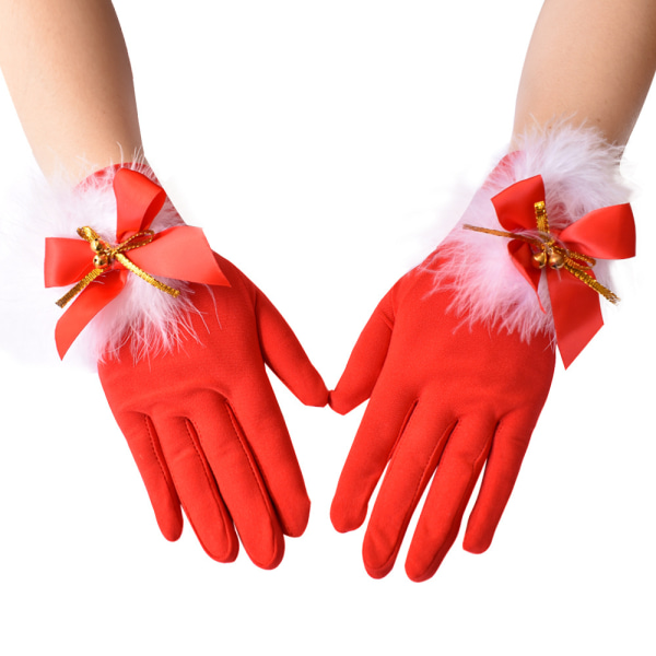 2 par søde fjerklokker juledragt med handsker Ela