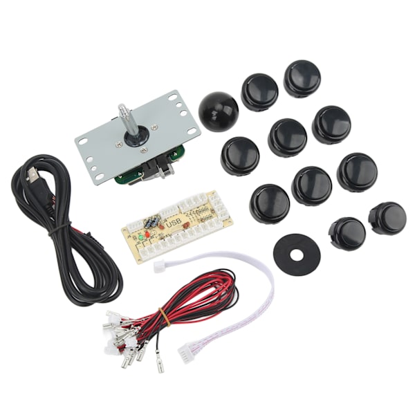 DIY USB Controller Computer Rocker Oval Ball Joysticks med Kontrol Chip til Arcade Spil Sort