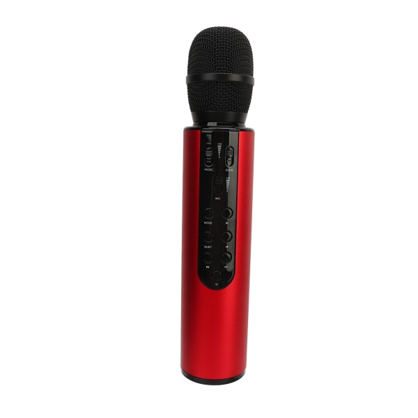 Trådløs Kondensatormikrofon Dobbel Høyttaler Karaoke Bærbar Mikrofon Hjem Bluetooth Sangmikrofon Rød