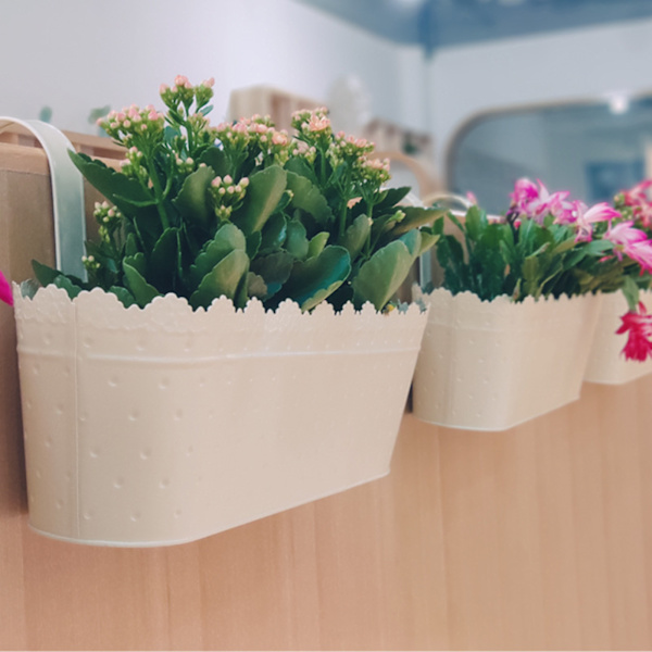 (1 stk/grønn (frostet) krok avtakbar) dobbel krok jern blomsterbøtte