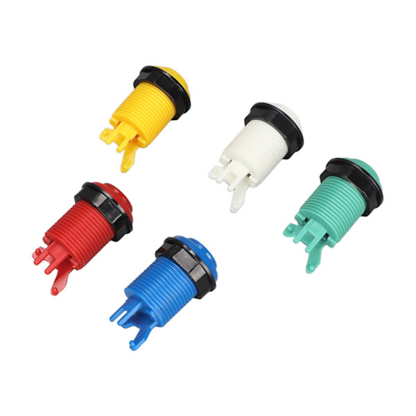 28mm Arkadspel Tryckknapp 5 Färger DIY-delar LED-upplysta Knappar Brytare för Styrenheter