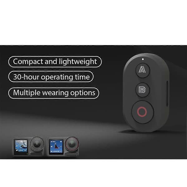 Remote Control for DJI Osmo Action 4/5 Pro, Wireless with Wrist Strap, One-Button Wake-Up, Compatible with Action Cameras Svart