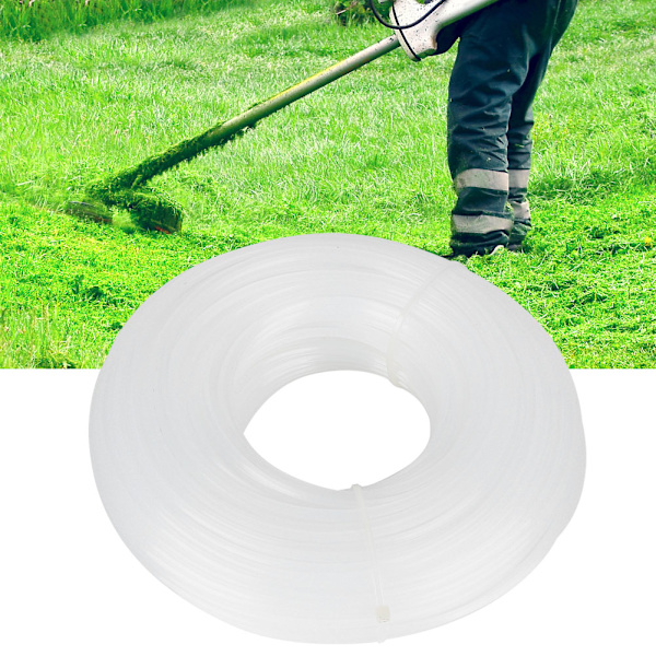 3mm x 60m Hvid Kvadratisk Trimmer Line Græs Klipper Tilbehør Klippe Line Reb Udskiftning