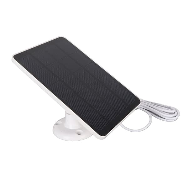 Solpanel IP65 Vandtæt 5V 4W Høj Effektivitet Kameraoplader til Micro USB C Hvid