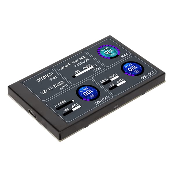 3,5-tommers IPS-datatemperaturmonitor Dobbel USB C Tilpassbar layout PC CPU-datamonitor for stasjonært kabinett