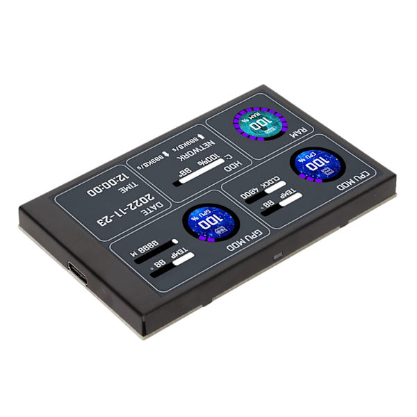 3,5 tums IPS-dator temperaturmonitor Dubbla USB C anpassningsbar layout PC CPU-datamonitor för stationära chassin