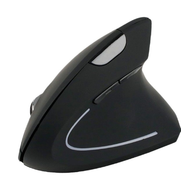 Langaton pystyhiiri, 6 näppäimen langaton hiiri, kannettavan tietokoneen pystysuuntainen langaton hiiri, langaton hiiri (musta)