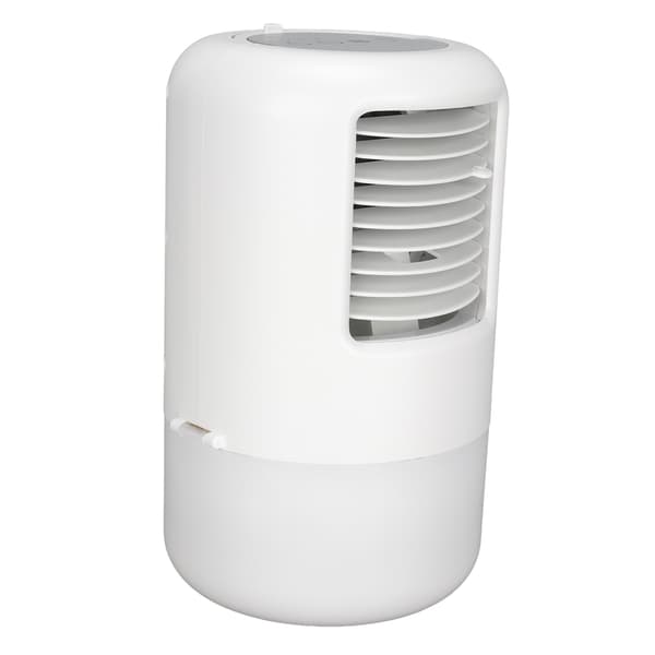 Bordvandkølingsventilator 3 hastighedsniveauer Timer Natlys Hvid Mini Bærbar Køler EU-stik
