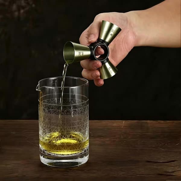 【02】Jigger for Bartending Rustfritt Stål 3 Ender Ergonomisk Nøyaktig Målebeger Cocktail Jigger A