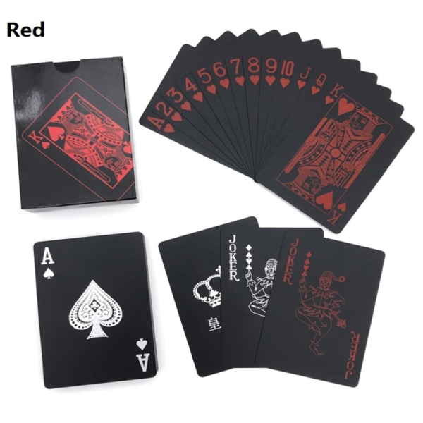2st ren svart plast vattentät PVC pokerbordsspelkort Magic utrikeshandelsspelkort Papperskort