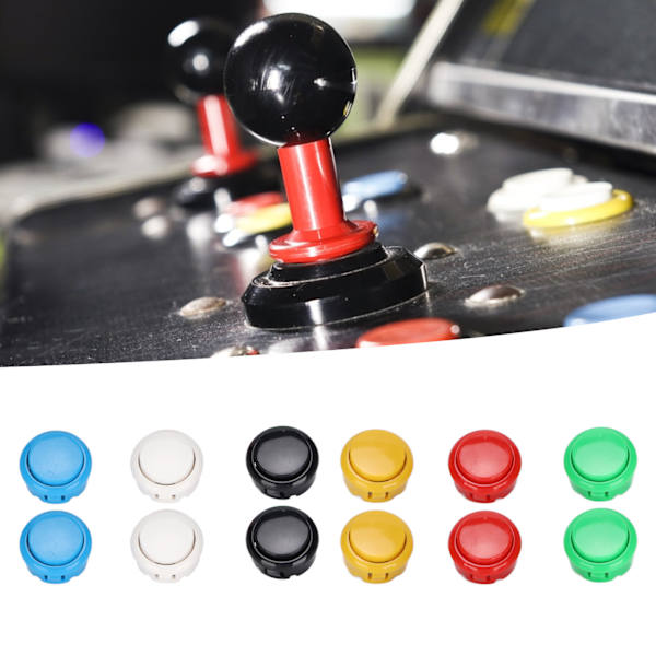 QM070919 12 st Arcade Joystick-knappar för spelkonsol Hållbara 30 mm Ersättningsknappar för Arcade Joystick-spelkonsol