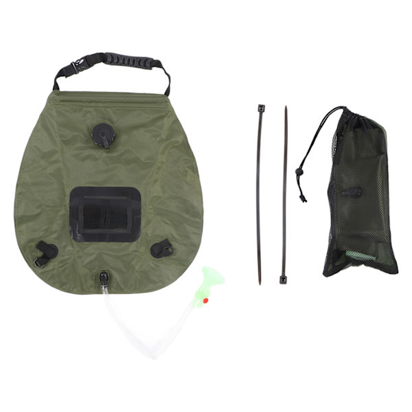 Solarduschväska 5 Gallons Solvärme Campingduschväska med Duschhuvud för Camping Strand Simning Utomhusresor Vandring
