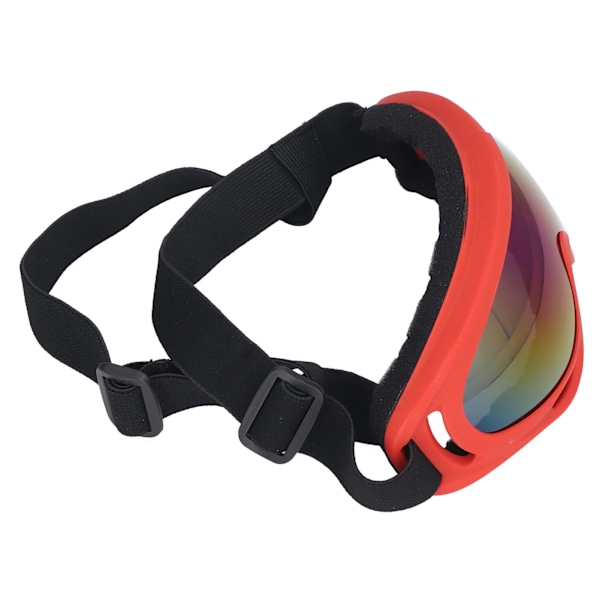 UV-skyddande hundsolglasögon med vindskyddande design, färgglada linser för stora hundar - Modell 3004 Röd ram