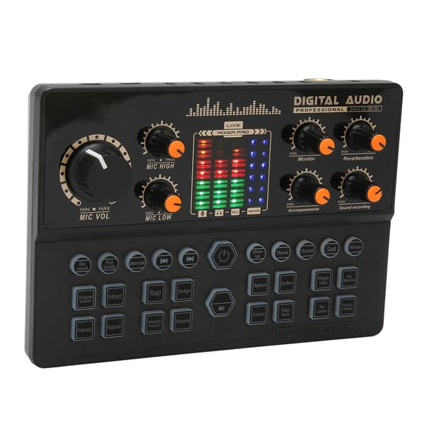 Mini Bluetooth Lydmixer Board med Intelligent Støjreduktion Trådløst Live Lydkort Stemmeskifter til Streaming Sort
