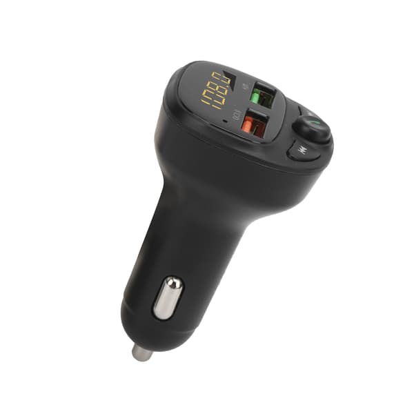Bil Dobbelt USB FM-sender Bluetooth5.0 QC3.0 LED-display Trådløs Håndfri Stemmepåmindelse 12-24V