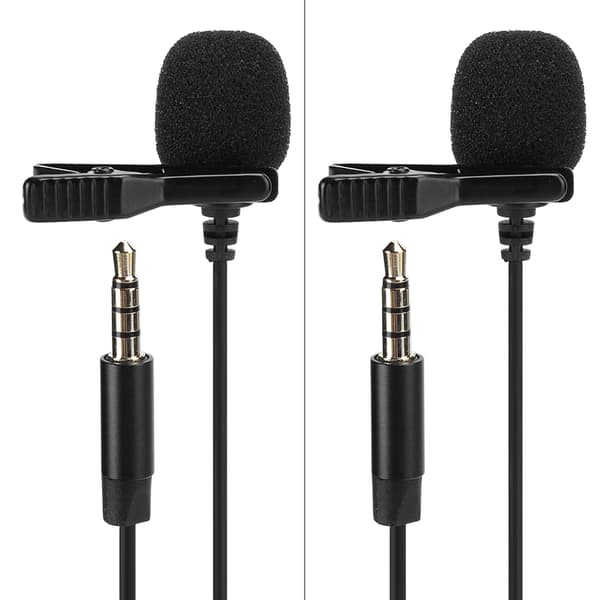 2 STK Mini 3,5 mm Clip On Mikrofon Støjreducerende til Telefon PC Optagelse