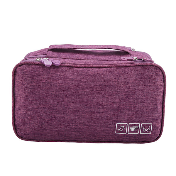 Vedenkestävä Kannettava Matkakäyttöön Sopiva Säilytyskassi Alusvaatteille, Rintaliiveille, Sukille ja USB-Tarvikkeille (Violetti)