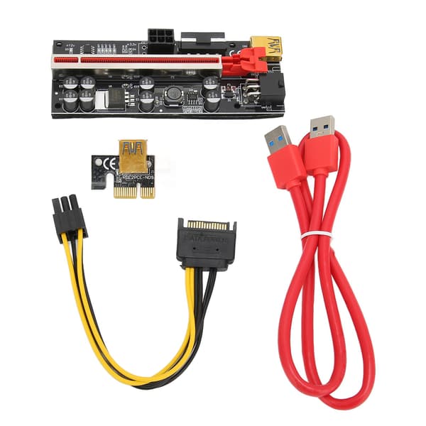 PCIe Riser-kort 1x til 16x skærmet adapter stabil forbindelse til Windows Linux