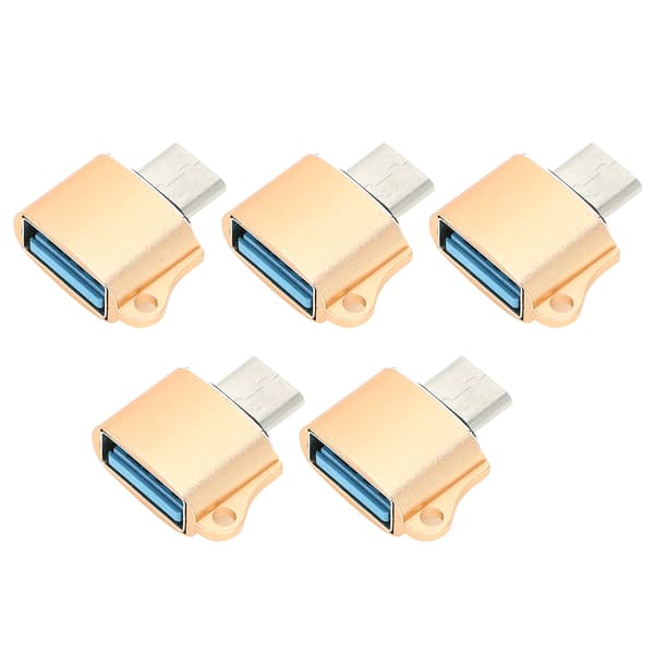 5 stk. USB C Han til USB 2.0 OTG Adapter Bærbar Datakonverter til Computertilbehør Guld