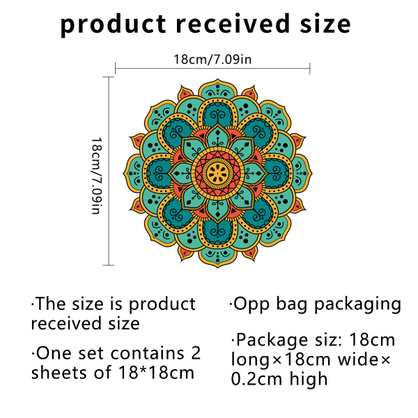 Fönsterklistermärken - 2 fantastiska dekorativa statiska klistermärken med mandalamönster för att förhindra att fåglar kolliderar i dina fönster
