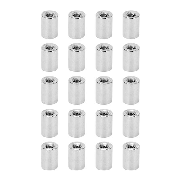20 kpl M6x1.0 Naarasäikeinen Kytkentämutteri Pyöreä Tanko Liittimet - 12 mm Pituus - 304 Ruostumaton Teräs