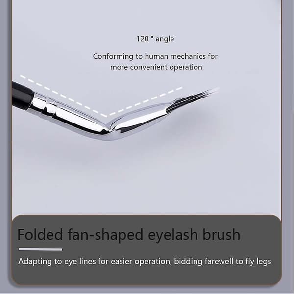 Vifte Mascara Børste Professionel Øjenvippe Øjenbryn Makeup Børste Ergonomisk Mascara Applikator 3pcs