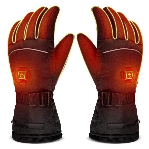 Uppladdningsbara uppvärmda handskar med 3 värmeinställningar, 3200mAh batteridrivna uppvärmda handskar män kvinnor, uppvärmda handskar vintervarma uppvärmda handvärmare för