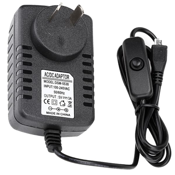 5V 3A Micro USB Strömadapter med Strömbrytare för Raspberry Pi 3B 3B+ 3A+ 100V 240V AC Ingång