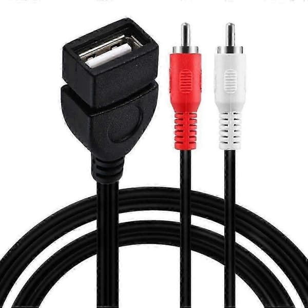RCA hann til USB 2.0 hunn omformerledning 0,2m