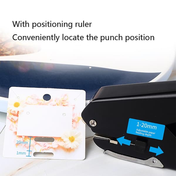 Portable Oval Hole Punch 10 Sheet Capacity With Position Ruler For Paper