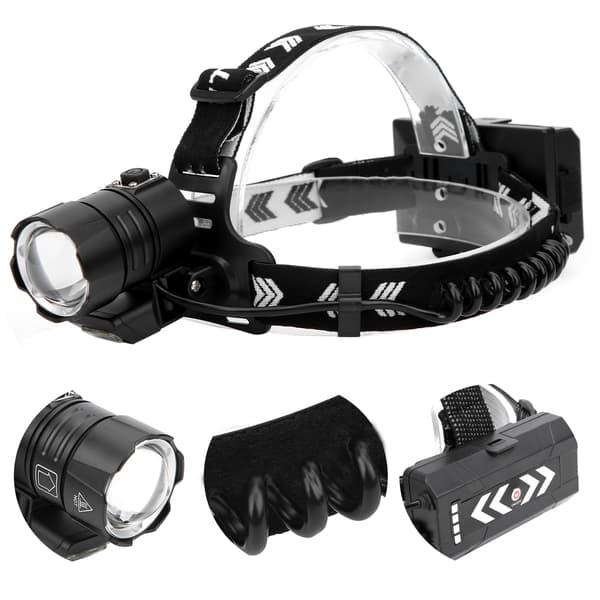 XHP90 Sterk Lysstyrke Hodelykt Frontlys Vanntett USB-lading for campingfiske