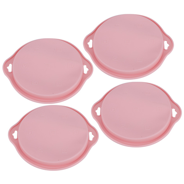4 STK lyserød silikone rund lagkageform non-stick bageplade