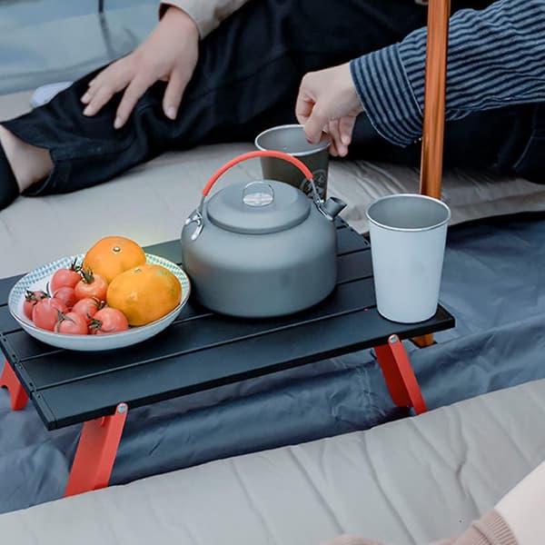 Aluminium Campingbord Hopfällbart Picknickbord för Utomhusbruk Strand Resor Vandring Silver