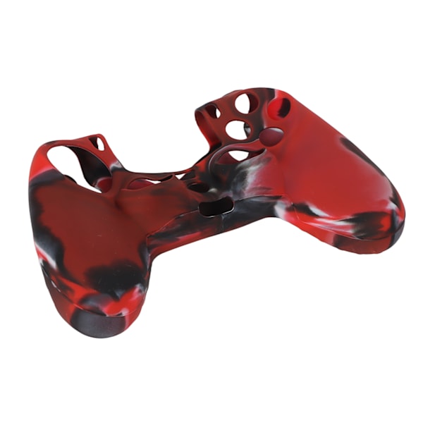 Silikondeksel med sklisikker beskyttende grep for PS4-kontroller (Kamuflasje rød for PS4 silikonhylse tommelgrep)