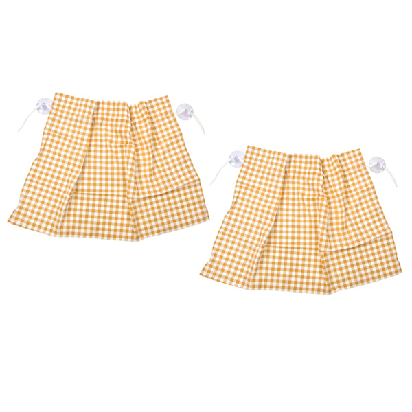 2 st Grid Design Anti-UV Bilskydd för Sidofönster med Sugkoppar, Gult Rutnät
