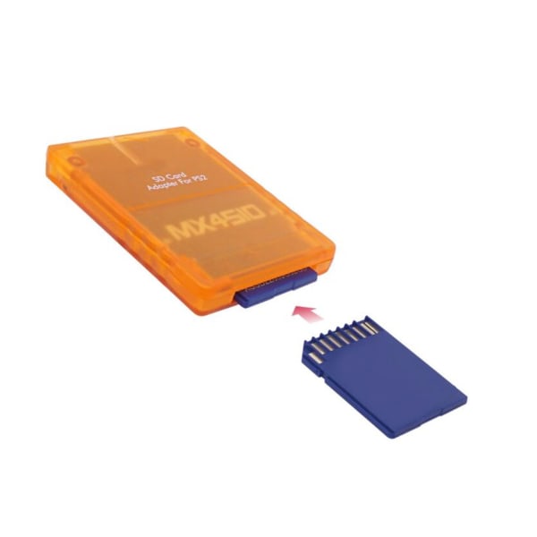 Lagringskort Adapter Transparent Plug and Play Profesjonell Spillkonsoll Minne Kortleser for PS2 Orange