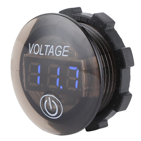 Universal LED DC Digital Voltmeter Bilbatteri Spänningsmätare 12V 24V Touch Switch Blå