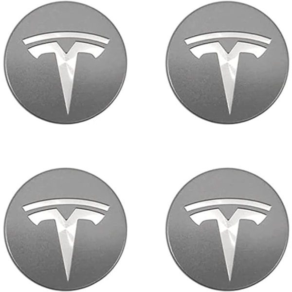 4 stk 56 mm auto navkapsler til Tesla Model3 MODELXMODEL S, hjulcenternavkapsel, vandtæt støvtæt, med tilbehør til bilmærkelogo