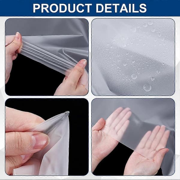 39\"53.9\" Transparent TPU Fabric 0.1mm Thick Clear Solid Waterproof Flexible Plain Weave Cut Per Yard