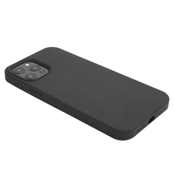 Flydende Silikone Stødsikkert Telefoncover til iPhone 12 Pro Max Sort